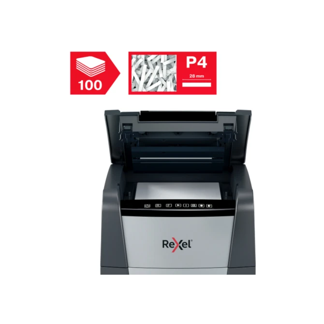 Papiervernietiger Rexel Optimum Auto+ 100X P4 snippers 4x28mm