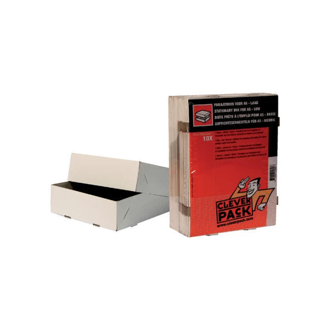 Paraatdoos CleverPack A5 218x155x55mm voor 500 vel wit pak à 10 stuks
