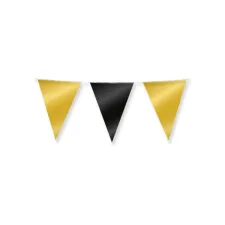 Party Flag Foil Gold and black