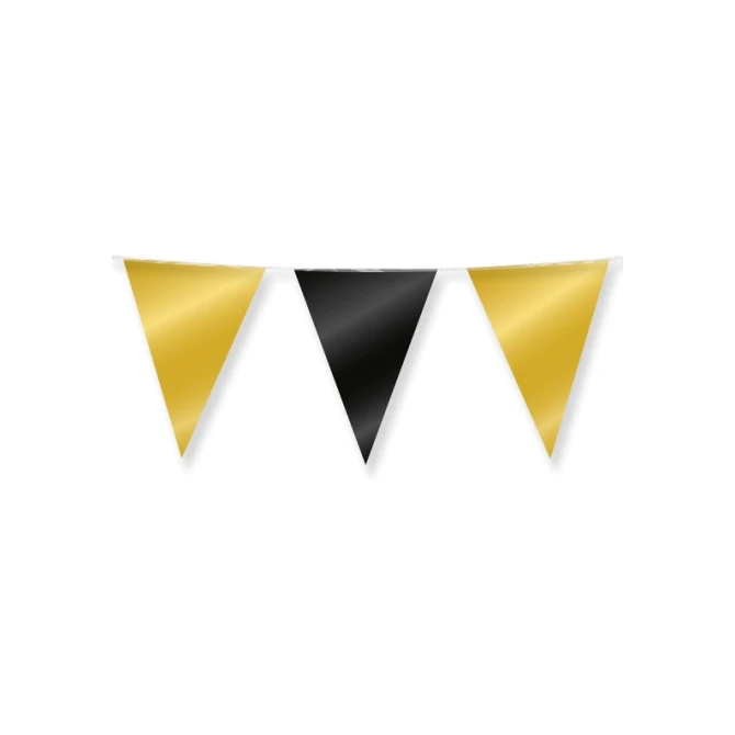 Party Flag Foil Gold and black