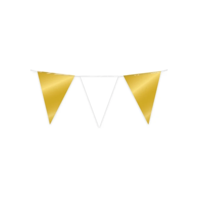 Party Flag Foil Gold and white