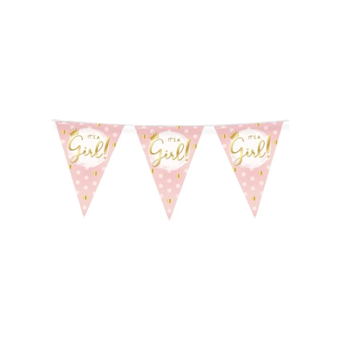Party Flags foil It's a girl!