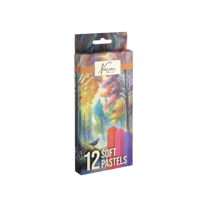 Pastelkrijt Nassau fine art zacht blister 12 stuks assorti