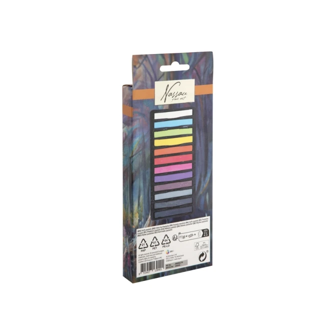 Pastelkrijt Nassau fine art zacht blister 12 stuks assorti