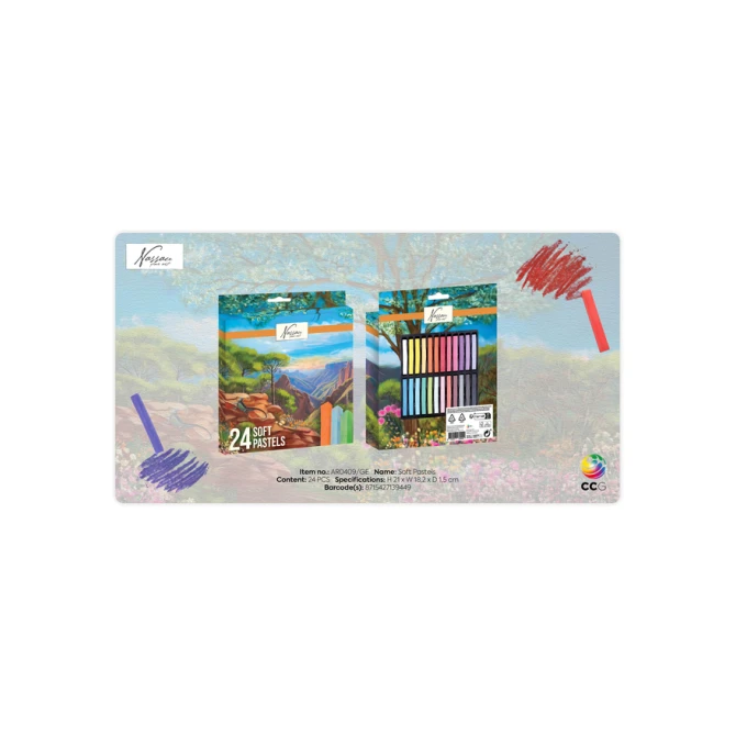 Pastelkrijt Nassau fine art zacht blister 24 stuks assorti