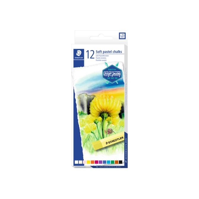 Pastelkrijt Staedtler karat zacht assorti set à 12 stuks