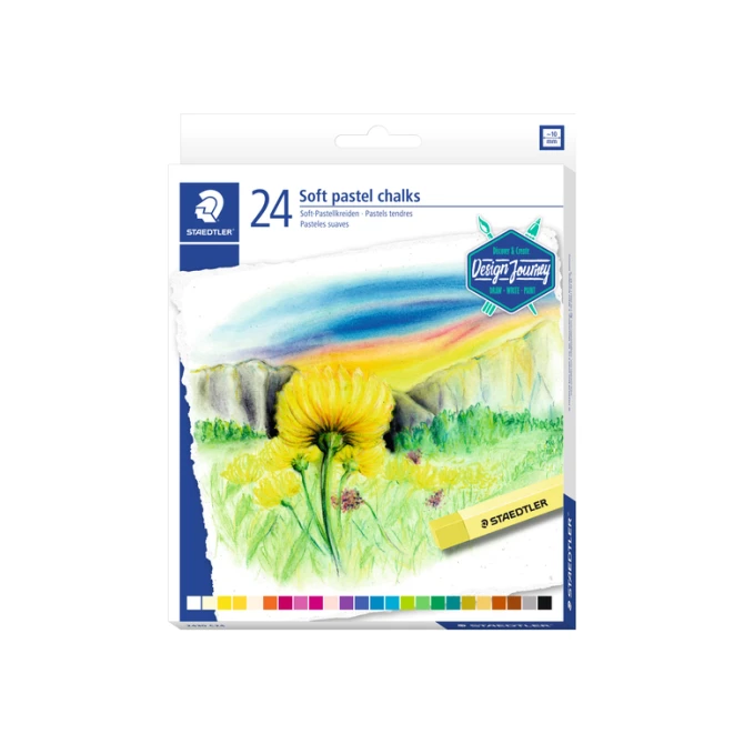 Pastelkrijt Staedtler karat zacht assorti set à 24 stuks