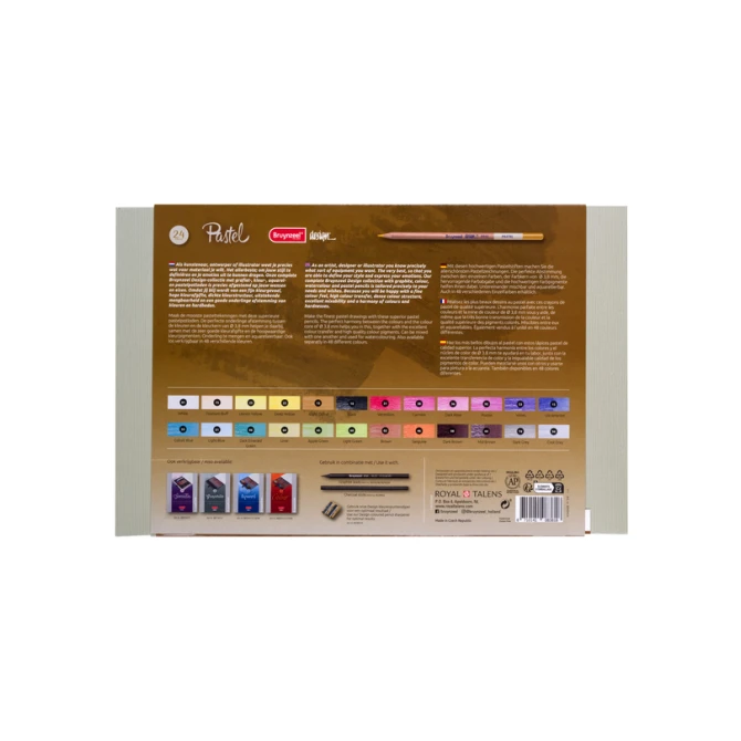 Pastelpotlood Bruynzeel Design met luxe bewaardoos set à 24 kleuren