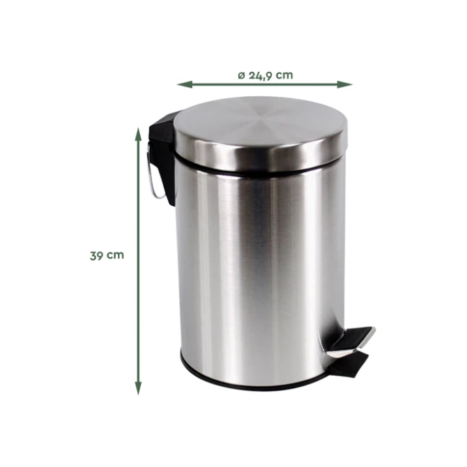 Pedaalemmer BRASQ 12 liter rvs