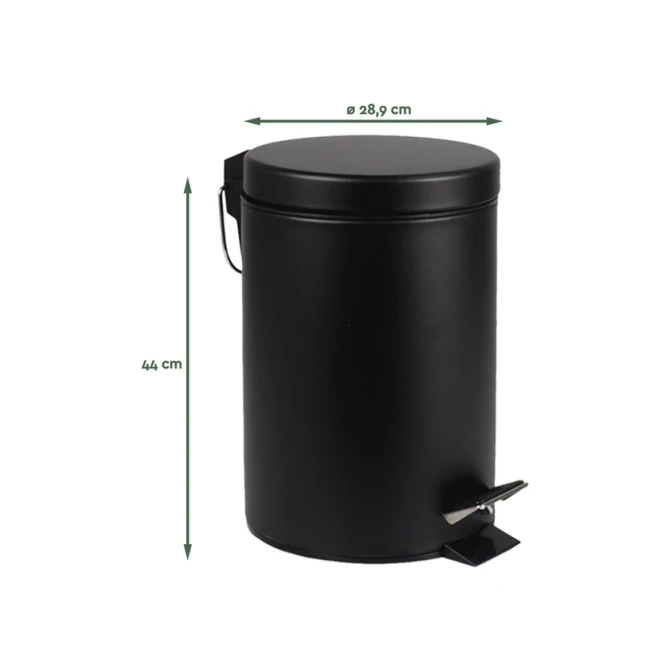 Pedaalemmer BRASQ 20 liter zwart