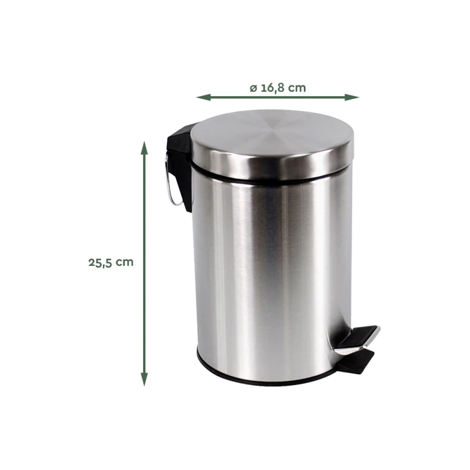 Pedaalemmer BRASQ 3 liter rvs