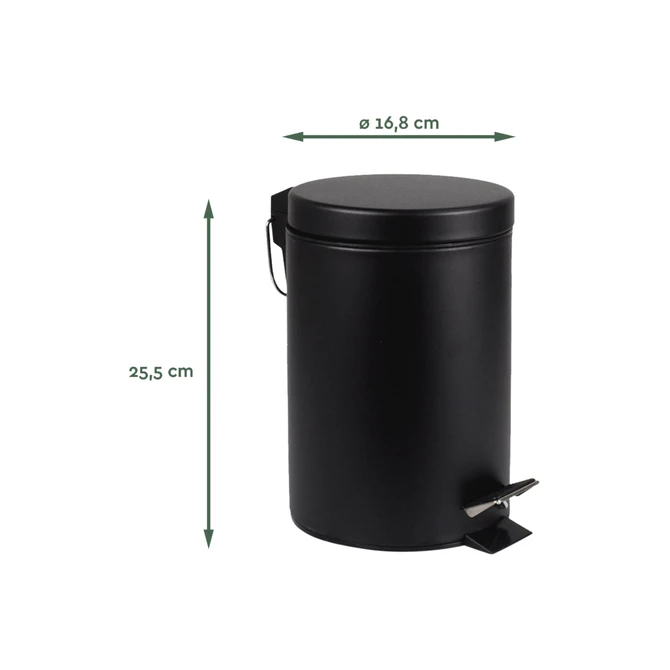 Pedaalemmer BRASQ 3 liter zwart