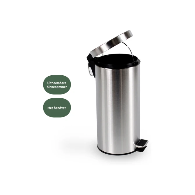 Pedaalemmer BRASQ 30 liter rvs