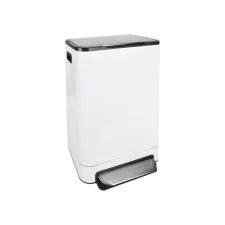 Pedaalemmer Desq 40 liter RVS wit