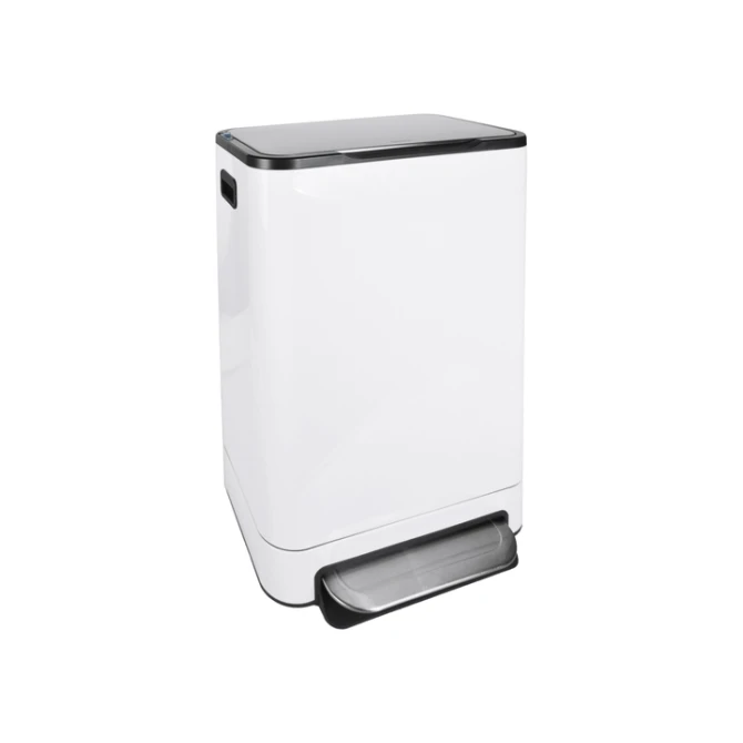 Pedaalemmer Desq 40 liter RVS wit