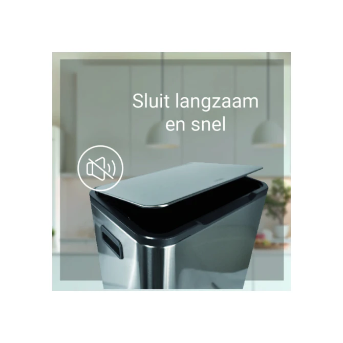 Pedaalemmer Desq 40 liter rvs zilver