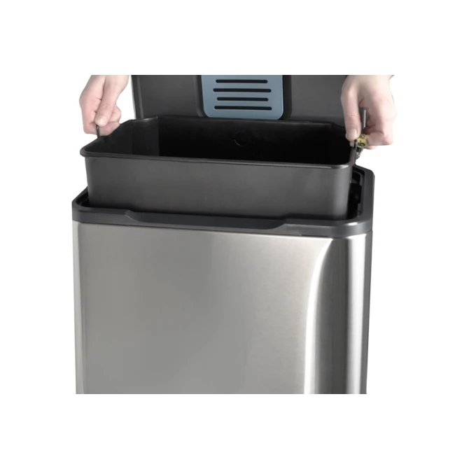 Pedaalemmer Desq 40 liter rvs zilver