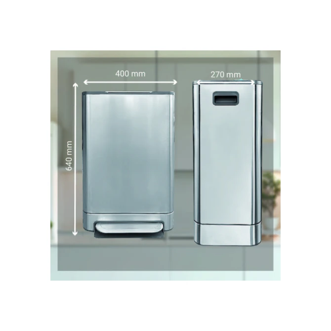 Pedaalemmer Desq 40 liter rvs zilver