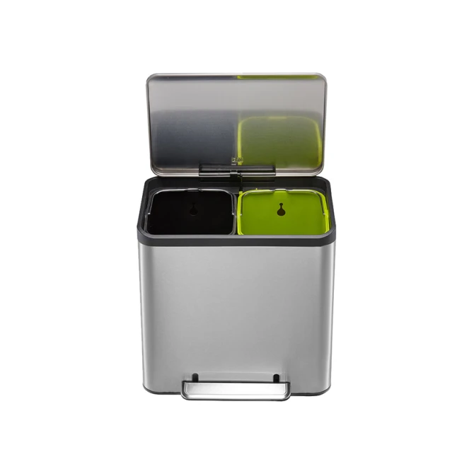 Pedaalemmer EKO EcoCasa Recycler 15+15 liter rvs