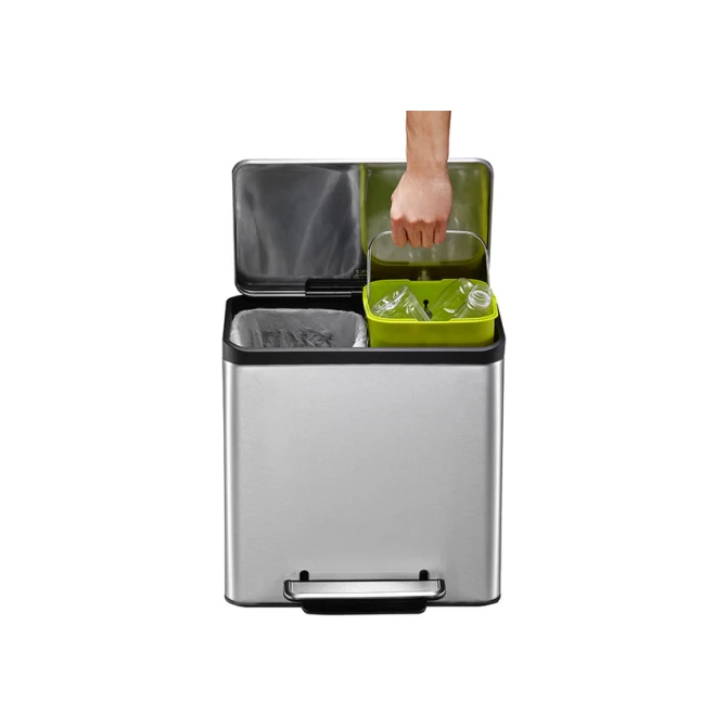 Pedaalemmer EKO EcoCasa Recycler 15+15 liter rvs