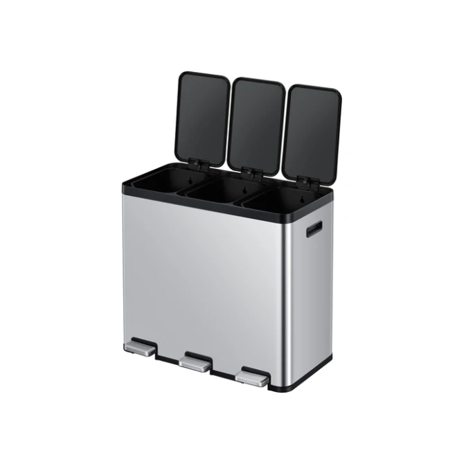 Pedaalemmer EKO Essential Recycler 3x20 liter rvs