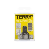 Penhouder Terry clip voor 3 pennen/potloden zilverkleurig