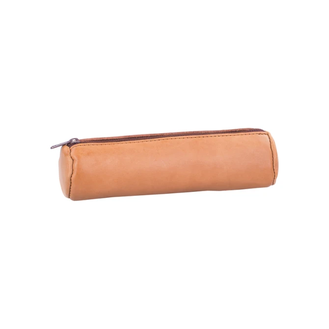 Pennenetui Oxford 22x6cm leer rond naturel