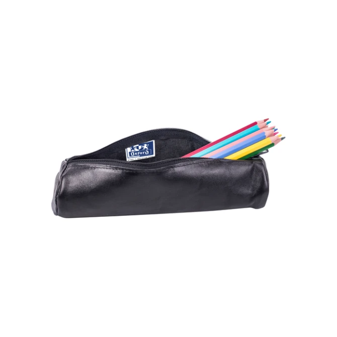 Pennenetui Oxford 22x6cm leer rond zwart