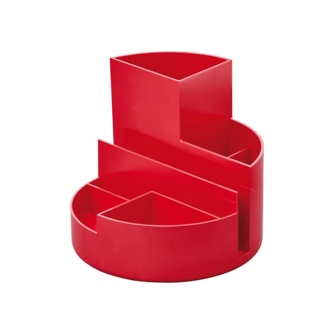 Pennenkoker MAULroundbox Blauwe Engel recycled 6 vaks rood