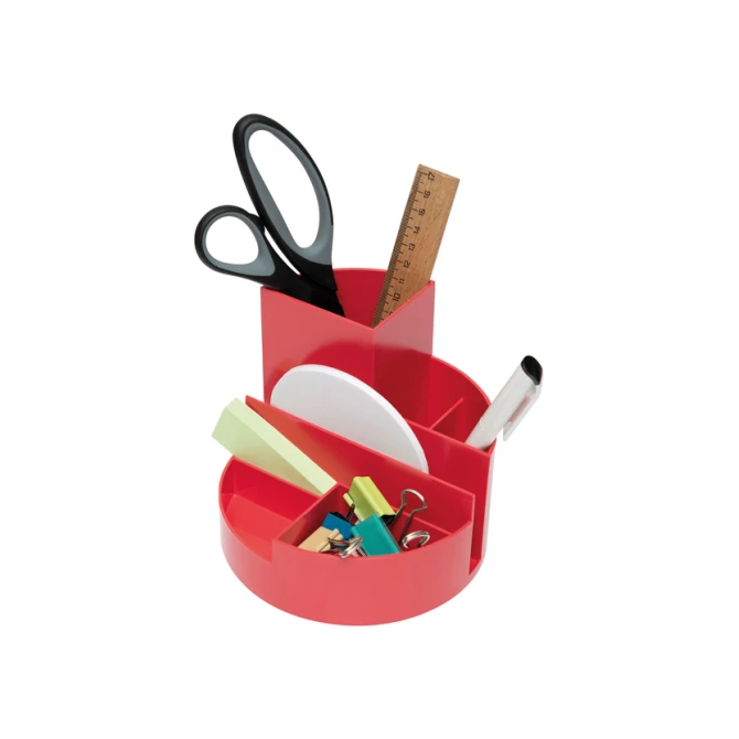 Pennenkoker MAULroundbox Blauwe Engel recycled 6 vaks rood