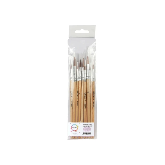 Penseel Qrea synthetisch haar set à 10 breedtes