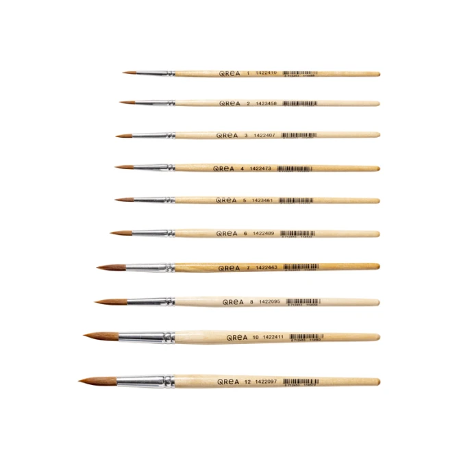 Penseel Qrea synthetisch haar set à 10 breedtes