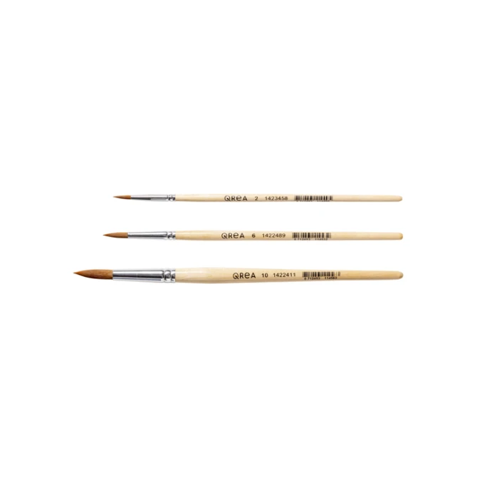 Penseel Qrea synthetisch haar set à 3 breedtes