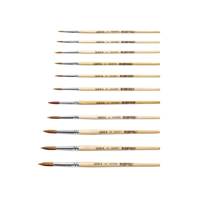 Penseel Qrea synthetisch haar set à 3 breedtes