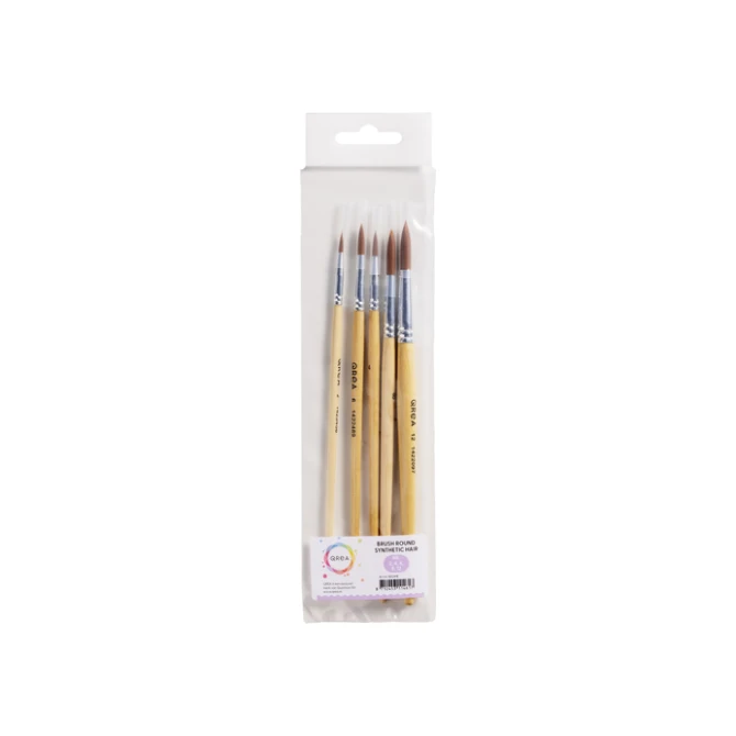 Penseel Qrea synthetisch haar set à 5 breedtes