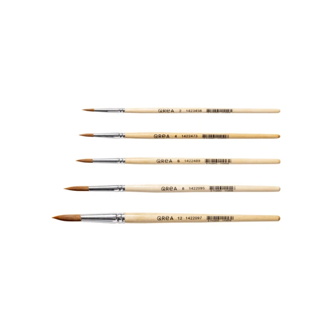 Penseel Qrea synthetisch haar set à 5 breedtes