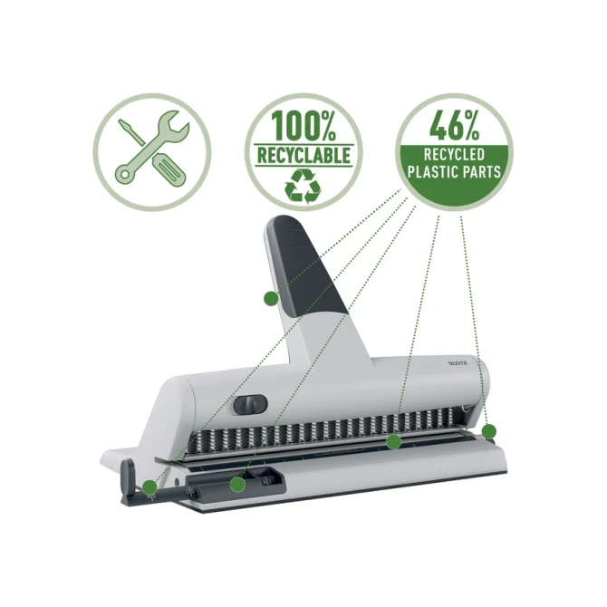 Perforator Leitz 5115 heavy duty 23 gaats zilver