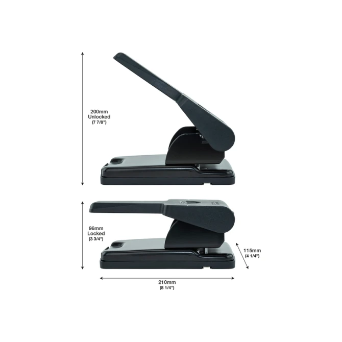 Perforator Rapesco Germ-Savvy Heavy Duty HD865-P antibacterieel 2-gaats zwart