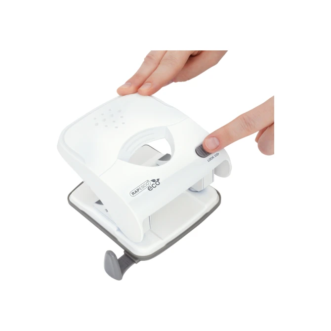 Perforator Rapesco Germ-Savvy Less Effort Eco X5-40ps antibacterieel 2-gaats wit