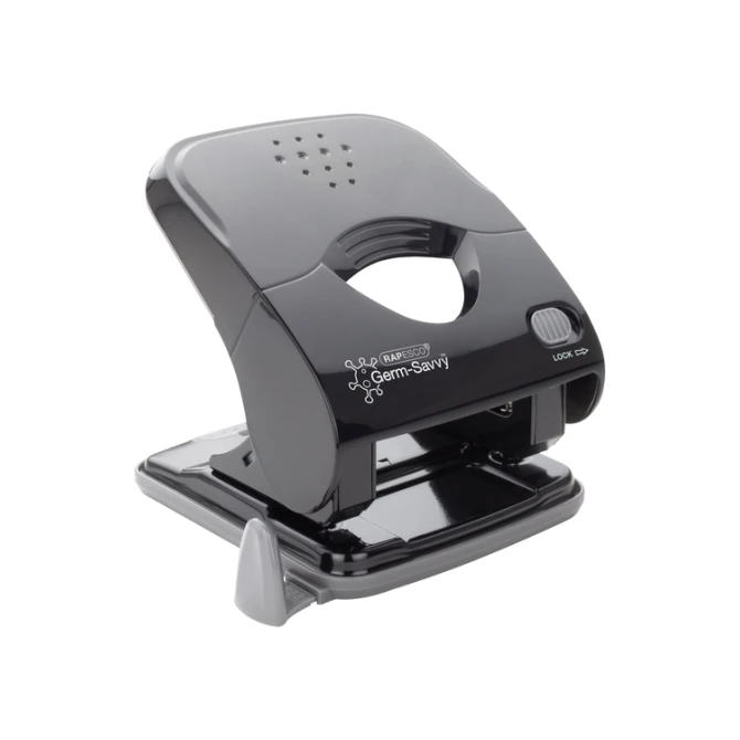 Perforator Rapesco Germ-Savvy Less Effort Eco X5-40ps antibacterieel 2-gaats zwart