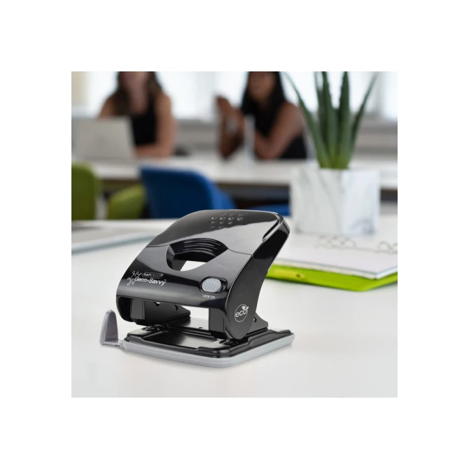 Perforator Rapesco Germ-Savvy Less Effort Eco X5-40ps antibacterieel 2-gaats zwart