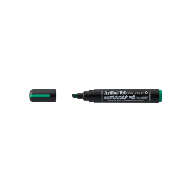 Permanent marker Artline 190 Dry Safe Eco schuin 2-5mm groen