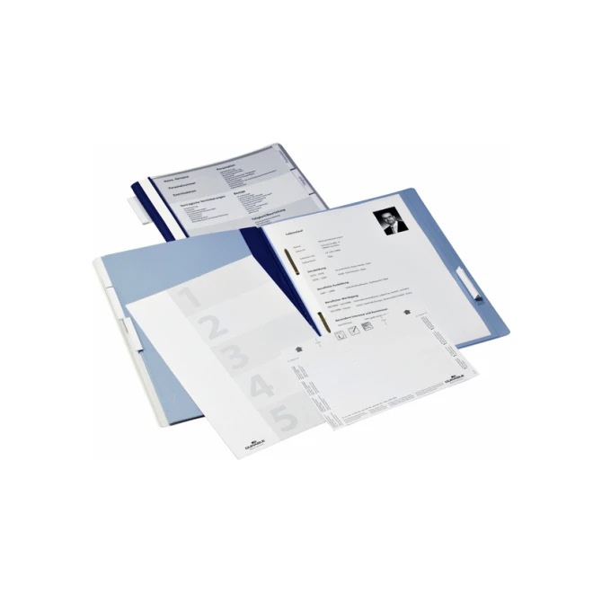 Personeelsmap Durable 5 vakken + hangrail blauw
