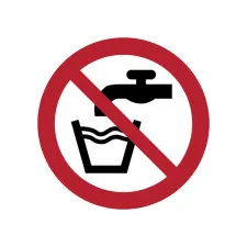 Pictogram bordje Djois Geen drinkwater Ø100mm rood Pictogram bordje Djois Geen drinkwater Ø100mm rood