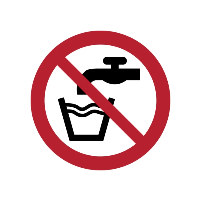 Pictogram bordje Djois Geen drinkwater Ø100mm rood
