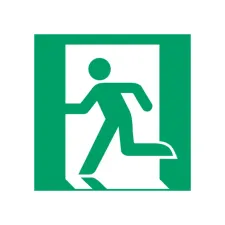 Pictogram bordje Djois Nooduitgang links 200x200mm groen Pictogram bordje Djois Nooduitgang links 200x200mm groen