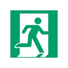 Pictogram bordje Djois Nooduitgang rechts 200x200mm groen Pictogram bordje Djois Nooduitgang rechts 200x200mm groen