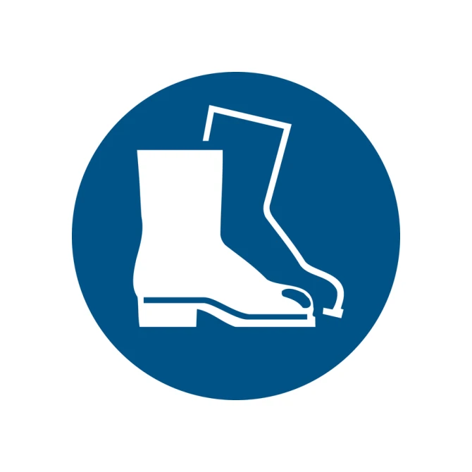 Pictogram bordje Djois Veiligheidsschoenen verplicht Ø200mm blauw