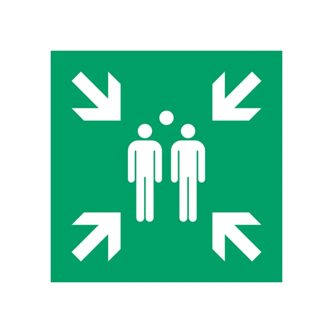 Pictogram bordje Djois Verzamelplaats 300x300mm groen