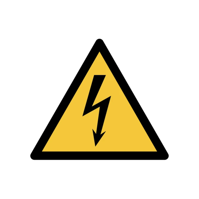 Pictogram bordje Djois Waarschuwing: elektrische spanning geel